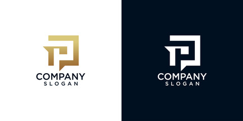 Obraz premium initial p abstract monogram logo design vector