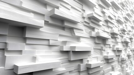 Abstract white geometric wall texture.