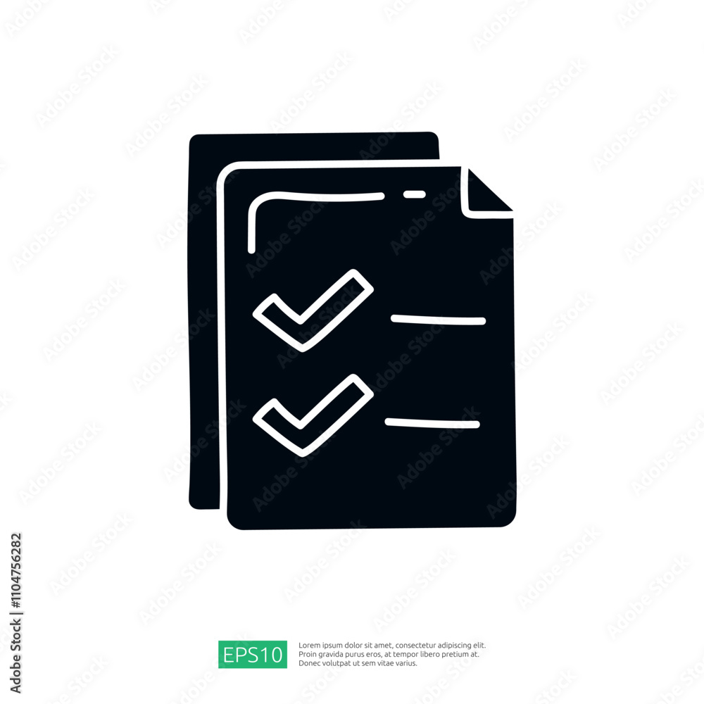 Poster the image depicts two overlapping documents with checkmarks, symbolizing completed tasks or approval