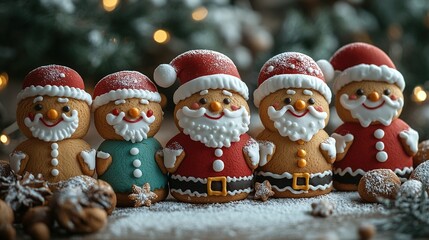 Sweet Santa Delights: A Set of Gingerbread Men for a Merry Christmas