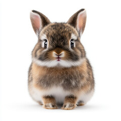 Fototapeta premium cute baby rabbit with soft fur and bright eyes, sitting calmly. This adorable creature embodies innocence and charm, making it delightful subject for any nature lover