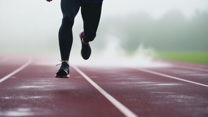 AI generative. Motion blur of people running activity in the morning. 2