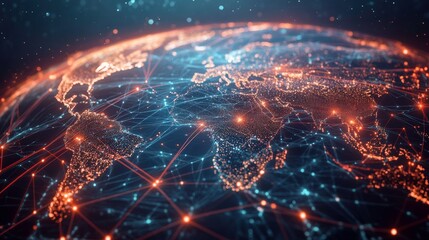 Exploring a Global Logistics Network With Interconnected Continents and Digital Communication Routes. Generative AI