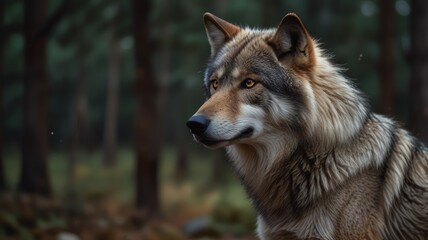 Fototapeta premium wolf in the woods