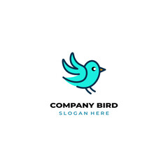 simple colored little bird logo for brand