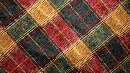 Colorful tartan fabric with a classic pattern