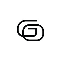GO monogram logo design letter text name symbol monochrome logotype alphabet character simple logo