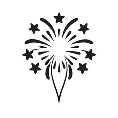 Christmas Firework Designs - Vector Silhouettes Illustration.