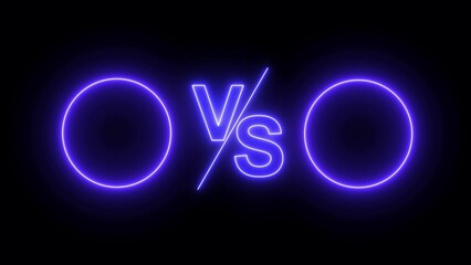 Versus banner with blue sparkling lightning. VS collision of metal letters  Vector realistic isolated neon sign of Versus frames logo for template decoration and covering on the wall background.