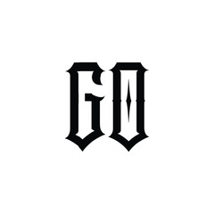 GO monogram logo design letter text name symbol monochrome logotype alphabet character simple logo