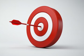 Red Arrow Target Success Hit Goal Accuracy Business Competition Strategy Bullseye Icon