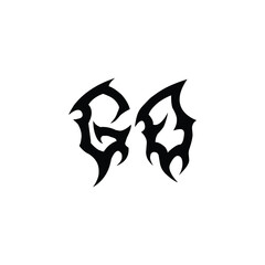 Obraz premium GO monogram logo design letter text name symbol monochrome logotype alphabet character simple logo