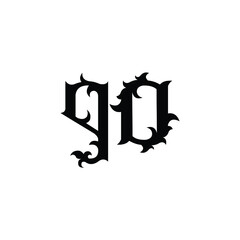 GO monogram logo design letter text name symbol monochrome logotype alphabet character simple logo