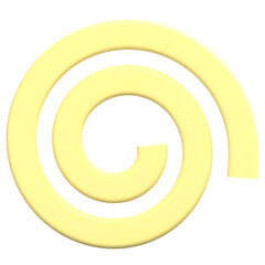 Fototapeta premium Light Yellow Spiral Geometry Color 3D Icon Illustration. Low Poly Style