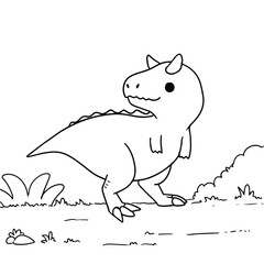 Carnotaurus Coloring Page Outline For Children