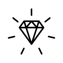 diamond icon,black line white background