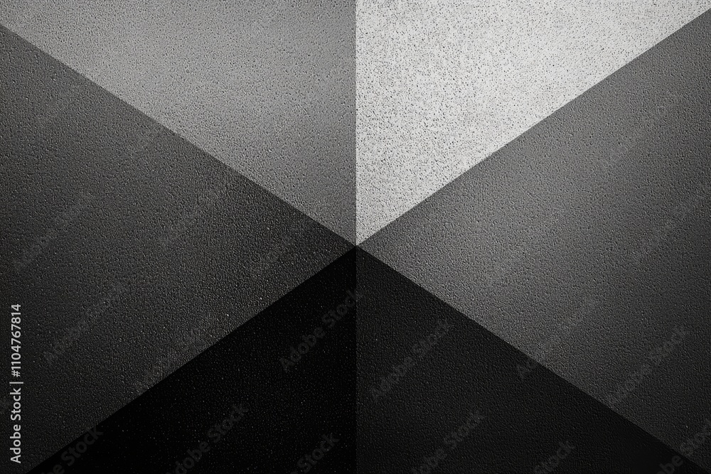 Aufkleber abstract black and white geometric pattern with triangles and textured background