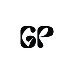 GP monogram logo design letter text name symbol monochrome logotype alphabet character simple logo