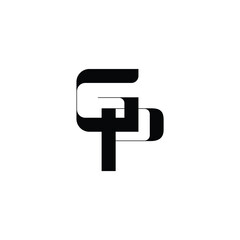 Fototapeta premium GP monogram logo design letter text name symbol monochrome logotype alphabet character simple logo