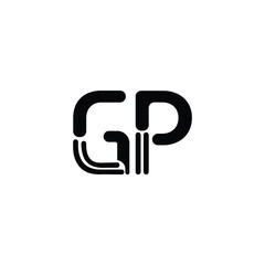 GP monogram logo design letter text name symbol monochrome logotype alphabet character simple logo