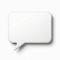 Fototapeta premium Minimalistic white speech bubble on a seamless white background, symbolizing communication and conversation.