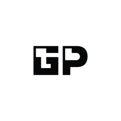 Obraz premium GP monogram logo design letter text name symbol monochrome logotype alphabet character simple logo