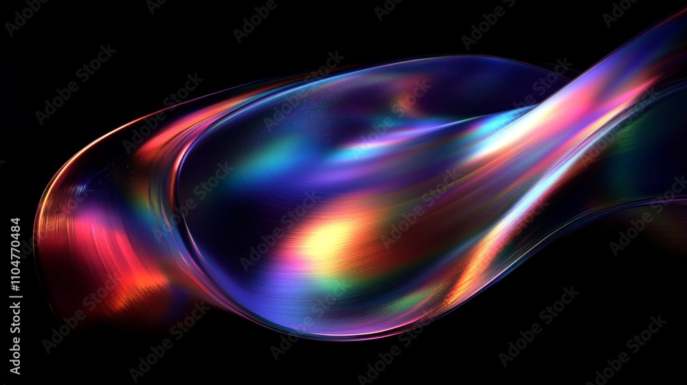 Poster abstract iridescent background design with swirling shapes and vibrant colors for modern graphic res