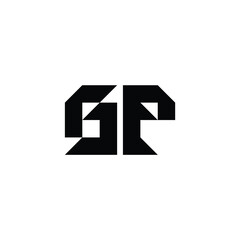 Obraz premium GP monogram logo design letter text name symbol monochrome logotype alphabet character simple logo