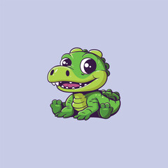Fototapeta premium collection of cute crocodile mascots vector