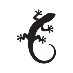 Naklejka premium Minimalist lizard silhouette. Lizard vector illustration. 