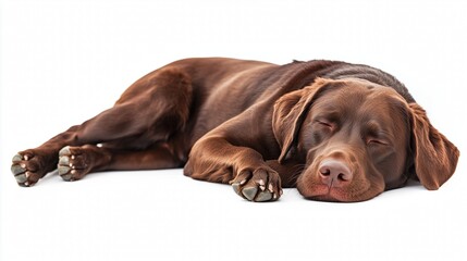 photo of lovely labrador dog on white background