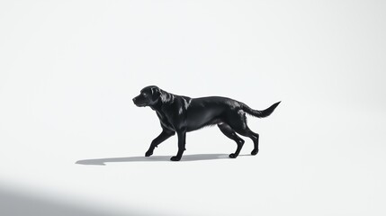 photo of lovely labrador dog on white background