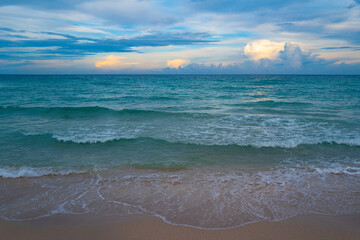 Ocean or sea waves. Ocean waves and beach background. Sea waves. Ocean beach vacation. Seaside background. Ocean waves banner.