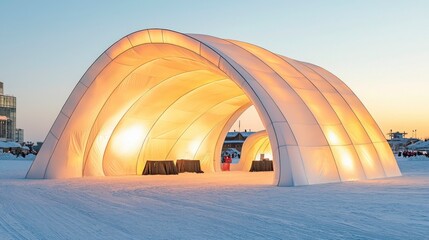 Illuminated Winter Pavilion