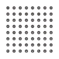 クラウドネットワークのシンプルなアイコンセット 黒