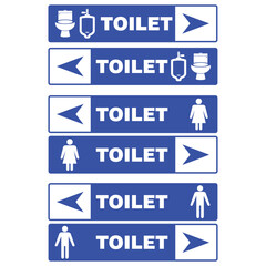 Fototapeta premium Toilet Sign printable public signage symbol, simple blue minimalist man and woman