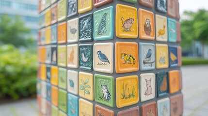 Colorful Animal Nature Tile Mosaic Outdoor Decorative Art