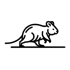 Obraz premium Minimalist australian quokka animal walking line vector illustration