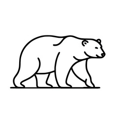 Fototapeta premium Minimalist outline of a polar bear illustration