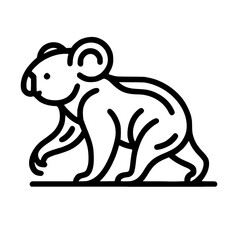 Fototapeta premium Koala walking outline illustration, australian animal minimalist line design element