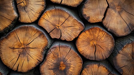 Fototapeta premium The oak structure from a close-up perspective showcases fine textures and textures. The application of sturdy and durable oak wood in construction highlights its strength and natural beauty