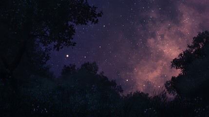 Fototapeta premium Twilight sky with fading light, showing stars beginning to appear as the night takes over