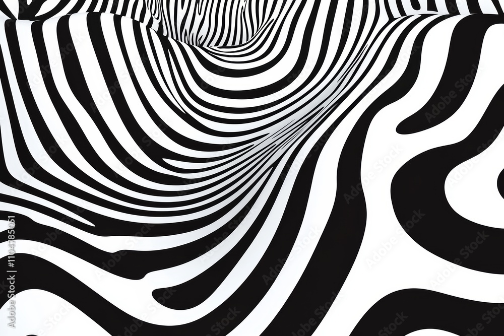 Poster wavy abstract background design in black and white vector illustration