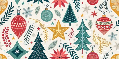 Christmas. Seamless pattern, Modern abstract vector illustrations for greeting cards, party invitation card, website banner, social media banners, and marketing material. without text
