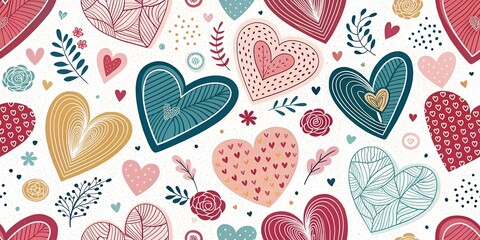 Valentine's Day. Seamless pattern, Modern abstract vector illustrations for greeting cards, party invitation card, website banner, social media banners, and marketing material. without text
