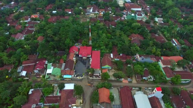 Aerial view of sub-district office in Pati, Central Java, Indonesia
