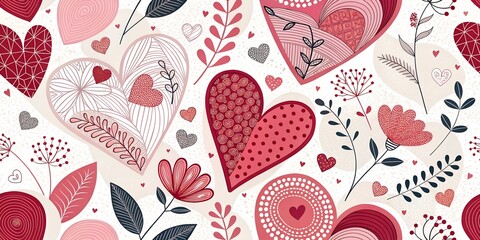 Valentine's Day. Seamless pattern, Modern abstract vector illustrations for greeting cards, party invitation card, website banner, social media banners, and marketing material. without text
