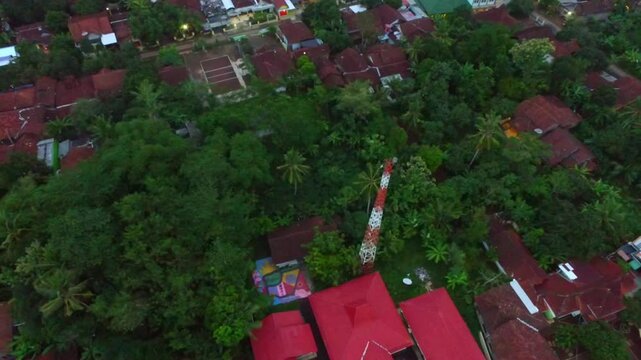 Aerial view of sub-district office in Pati, Central Java, Indonesia

