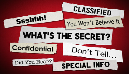 Whats the Secret News Headlines Gossip Unknown Info Revealed Ssshh 3d Illustration