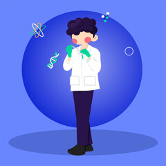 Scientist man illustration. Perfect for science or biology theme